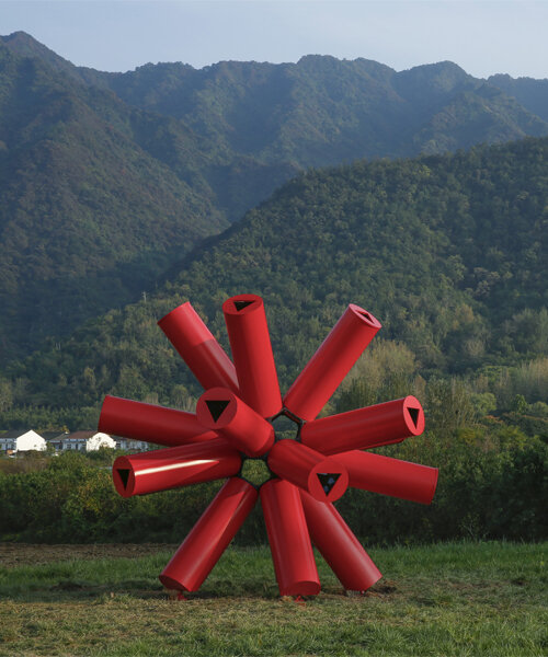 'starburst' sculpture by people's architecture office frames kaleidoscopic views of rural china