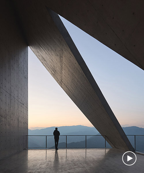 concrete bookstore by trace architecture office (TAO) frames nujiang grand canyon