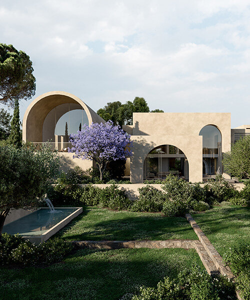 traditional arches by oppenheim architecture shape villas complex on scenic bay near larnaca