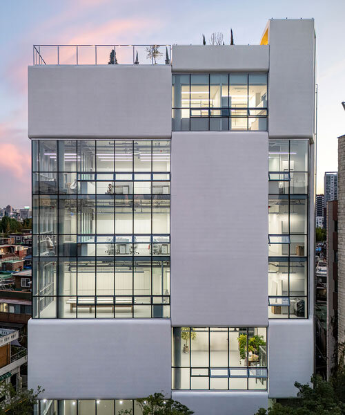 concrete and glass interplay upon kn global seoul headquarters' facade by zaira