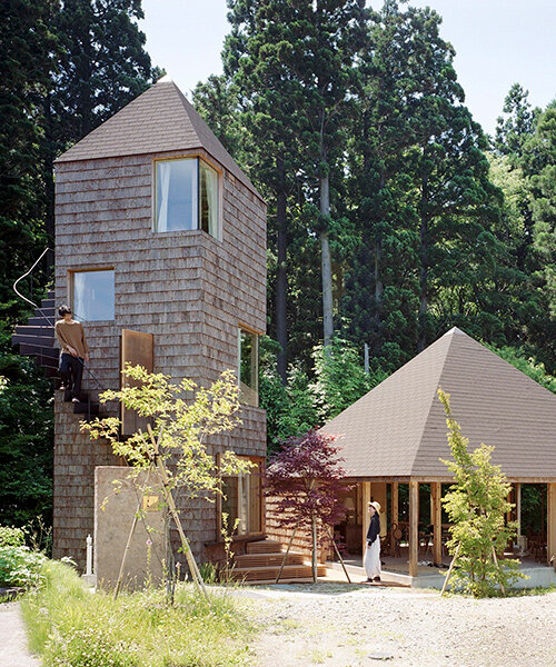 W architects tucks shingle-wrapped 'double house' into japanese forest