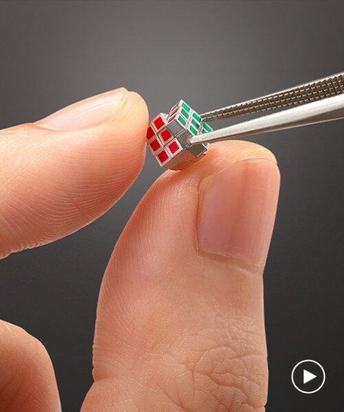 world’s smallest metal rubik’s cube is so tiny it may need tweezers to move or rotate