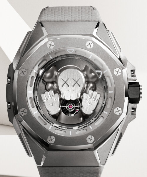 audemars piguet releases KAWS-designed titanium watch with X-eyed miniature in the dial