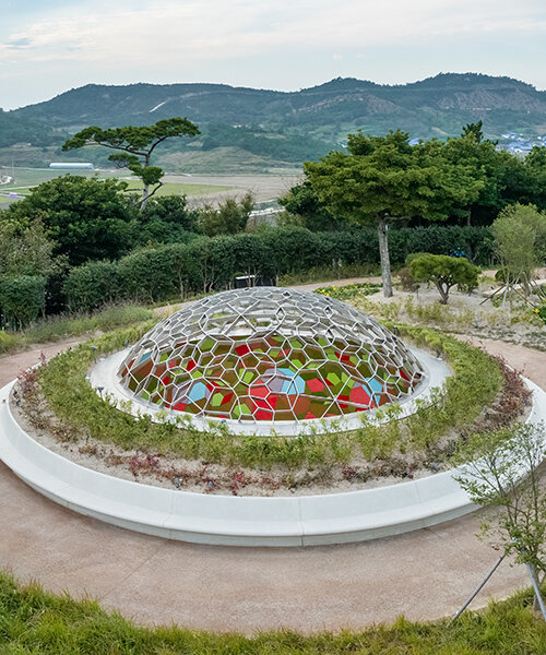 breathing earth sphere: olafur eliasson installation in south korea comprises 1,200 lava tiles