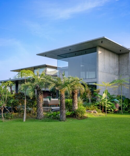 water features and greenery wrap hiren patel architects' house in india in serenity