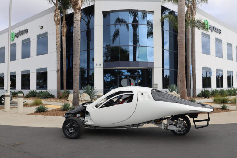 aptera wraps up first drive test of threewheel solar electric car with