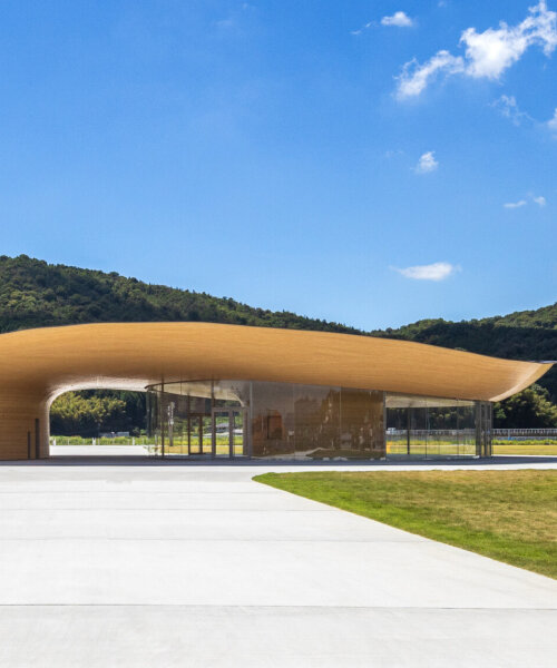 local bamboo shapes kengo kuma's disaster prevention and community facility in mabi, japan