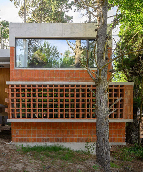 residence of exposed concrete and brick adopts 1970s chalet typology in buenos aires forest