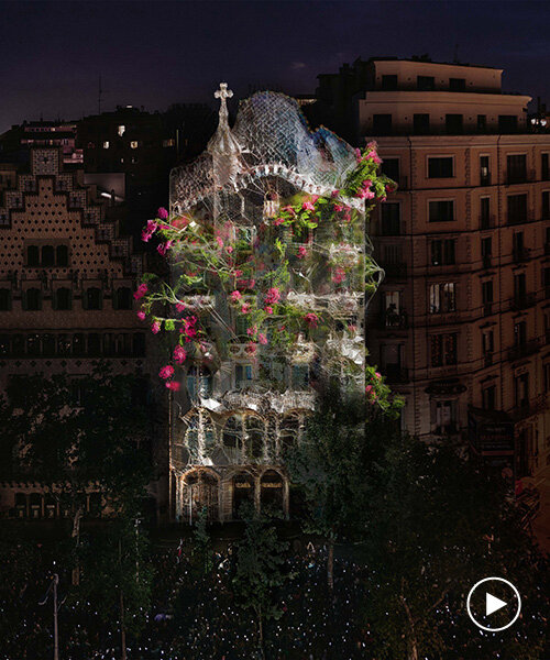 quayola reimagines gaudi’s casa batlló facade with swaying digital arboreal forms