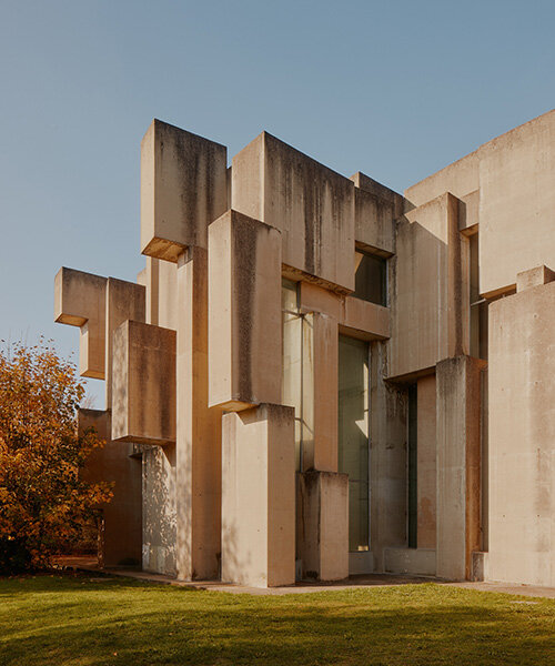 david altrath's lens frames layered raw concrete blocks in austrian brutalist church