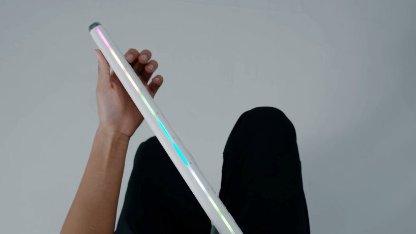 view of the interactive lights on top of the fingerboard