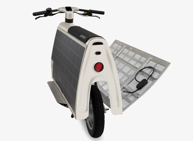 view of the solar panels opening outwards for the storage