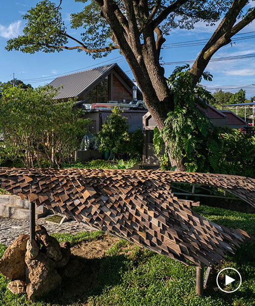 wooden shingles form housescape design lab's organic shelter in thailand