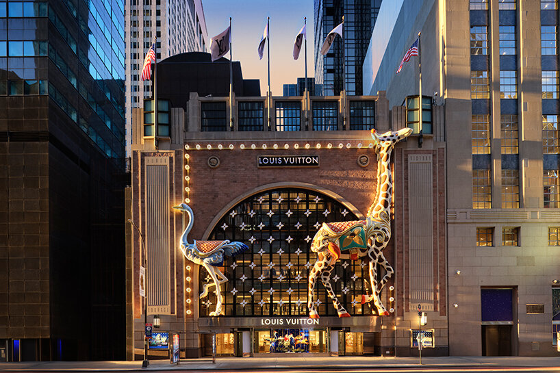 OMA-designed sculptures tower over the new louis vuitton store on 57th Street