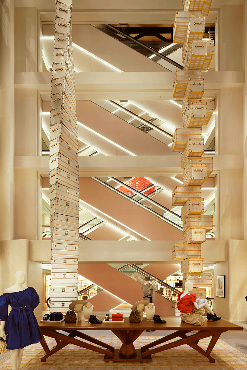 OMA-designed sculptures tower over the new louis vuitton store on 57th Street