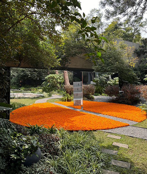 mirrored installation by mta+v reflects día de muertos traditions in mexico