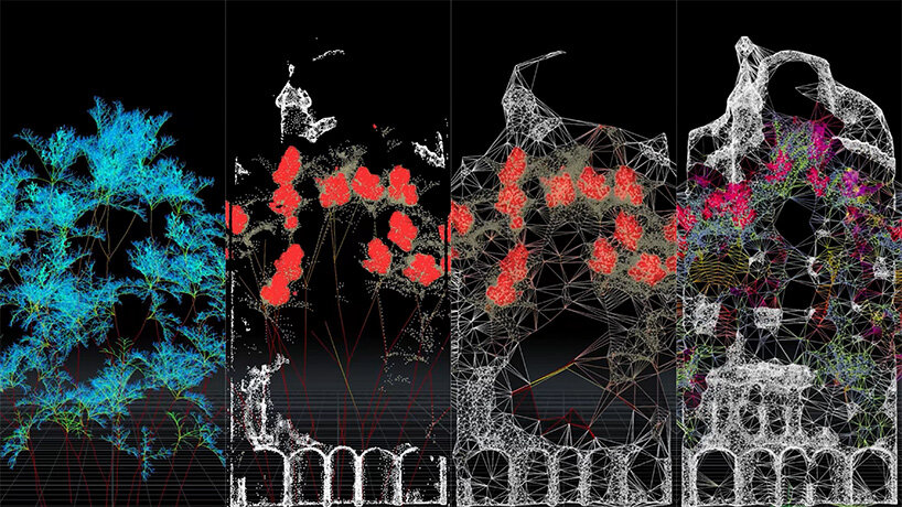 quayola reimagines gaudi’s casa batlló facade with swaying digital arboreal forms