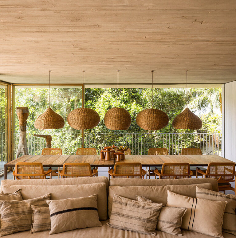 tropical brazilian sunlight floods studio MK27's canopy house