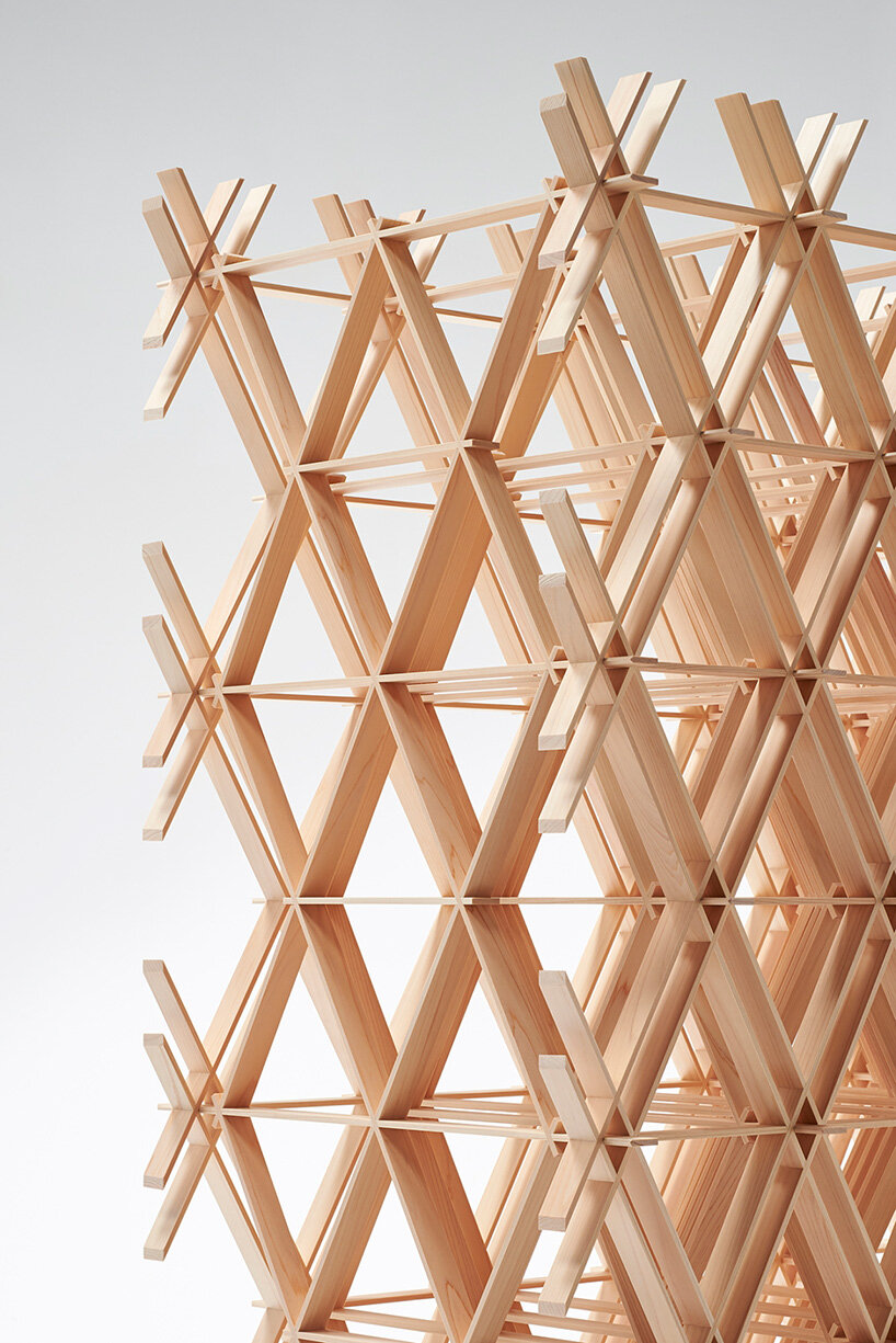 traditional japanese woodworking technique adds dimension to forêt furniture series by ODS