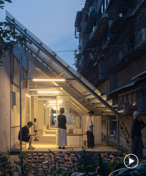 YIIIE turns abandoned bicycle shed into community recycling space in china