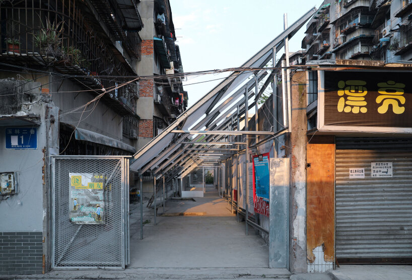 YIIIE turns abandoned bicycle shed into community recycling space in china