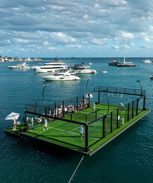 miami debuts its first floating padel court made from recycled shipyard steel