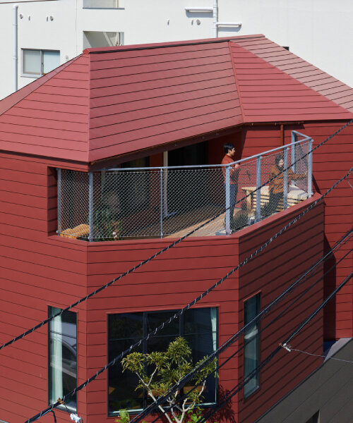 octagonal forms and diagonal cuts carve marutau arqui's house in a compact lot in japan