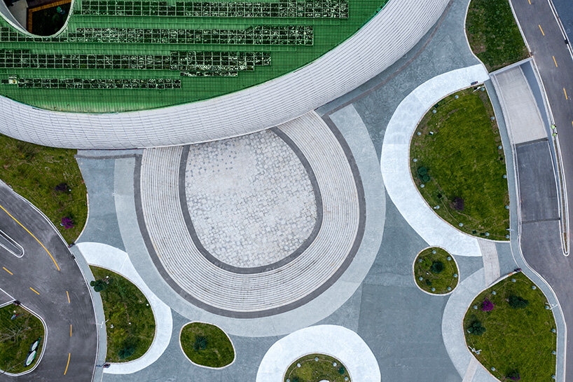 panda-shaped cradle defines biodiverse performance hub by ZXD architects in china