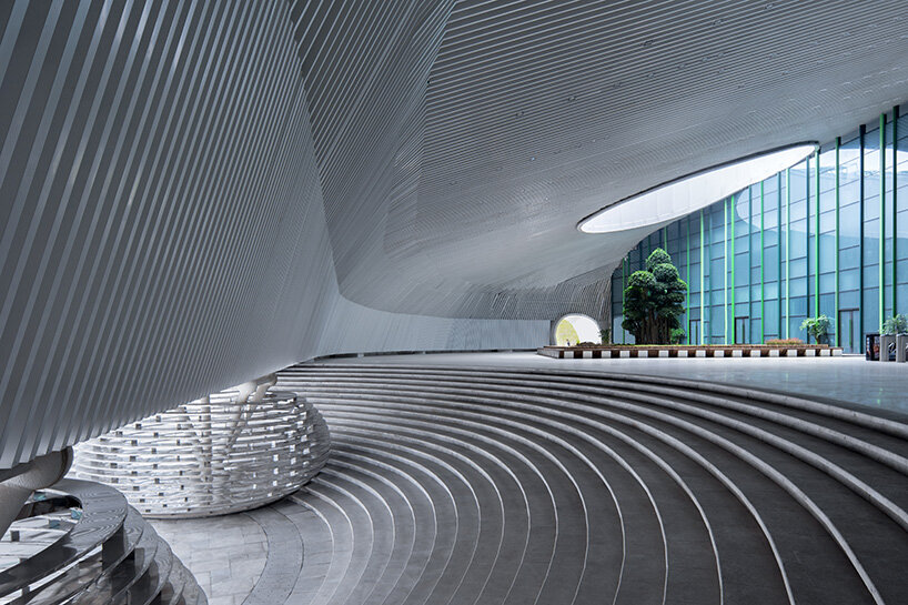 panda-shaped cradle defines biodiverse performance hub by ZXD architects in china