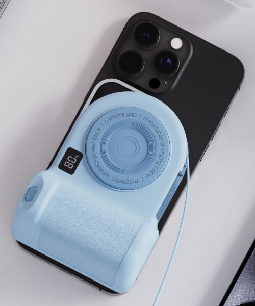 belkin creates magnetic power bank in the shape of disposable camera with shutter button