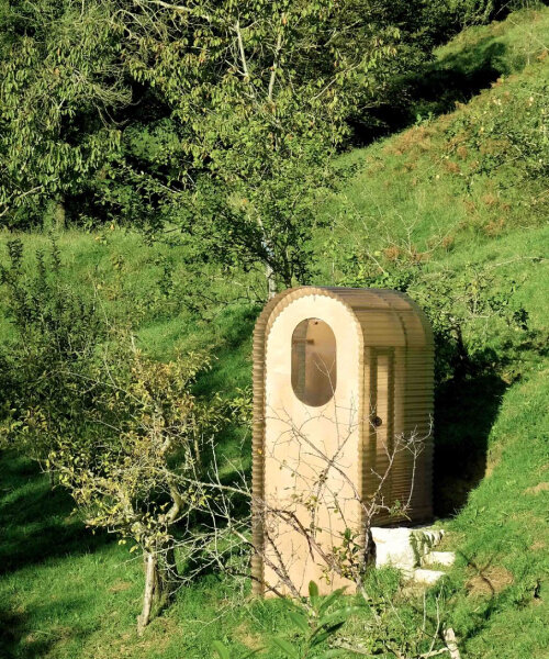 nico goebel's translucent bathroom, thegoodviewloo, embraces views of spanish countryside