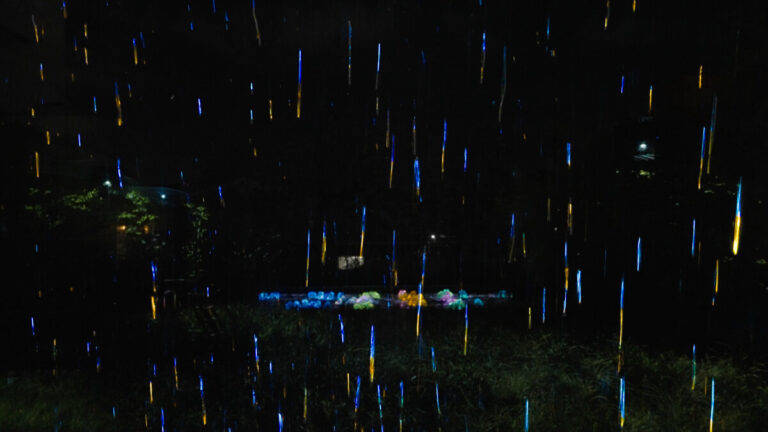 teamLAB channels wind, rain & sun for luminous installations, japan