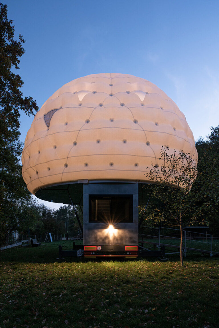 mobile sleeping hut combines stainless steel trailer with double-shell ...