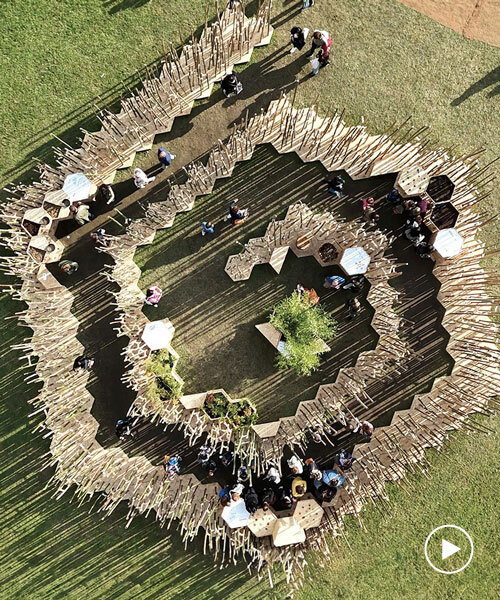 spiral bamboo pavilion by uau studio curates educational path on plant life cycle