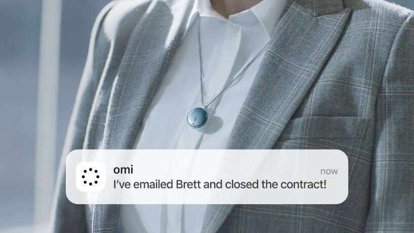 with the necklace model, the user can speak to the device as well
