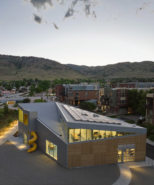 colorado's north boulder library designed by WORKac with angular geometries