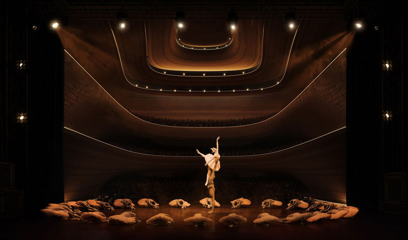 bjarke ingels group drapes undulating roof over opera and ballet theater of kosovo