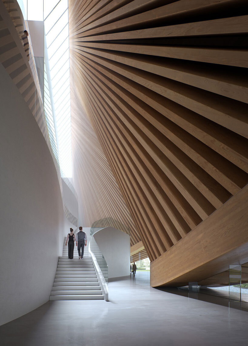 bjarke ingels group drapes undulating roof over opera and ballet theater of kosovo