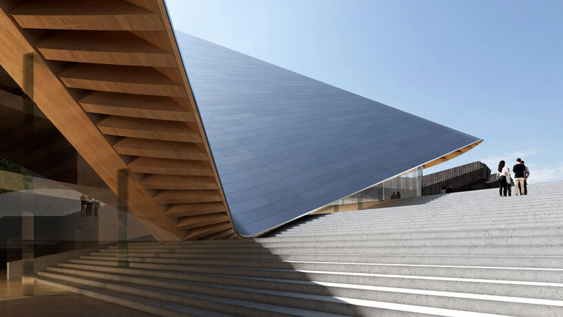 bjarke ingels group drapes undulating roof over opera and ballet theater of kosovo