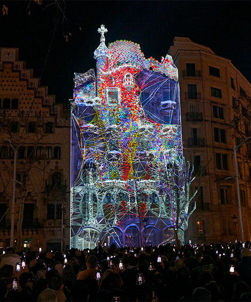 quayola reimagines gaudi’s casa batlló facade with swaying digital arboreal forms