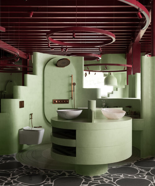 mint-green engulfs museLAB's curving display systems at sorbet showroom in mumbai