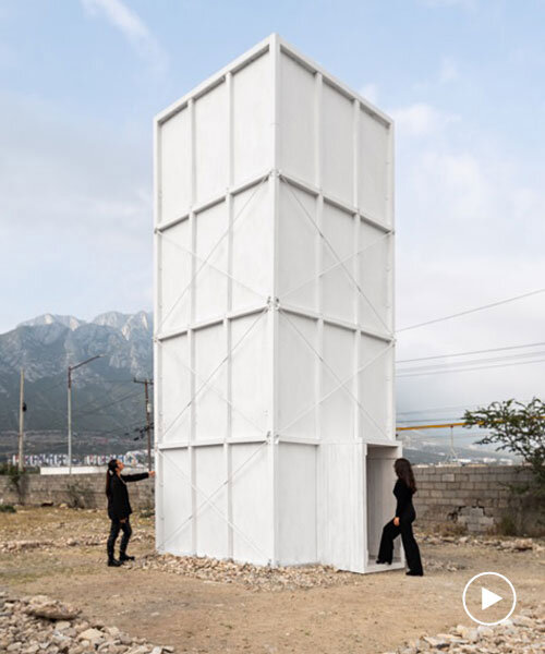 observatory pavilion by S-AR + cedim in mexico employs plywood panels and metal frame