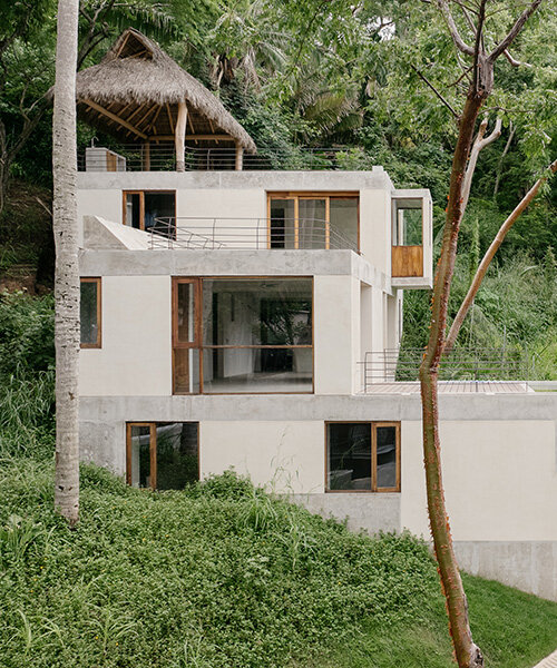 thatched roofs crown exposed-structure houses by ana nuño de buen and palma in mexico