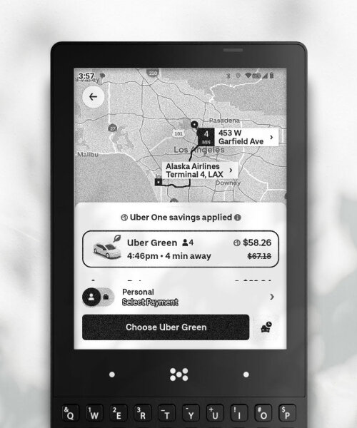 minimal phone with e ink display and cameras loads up uber, spotify, google maps and more