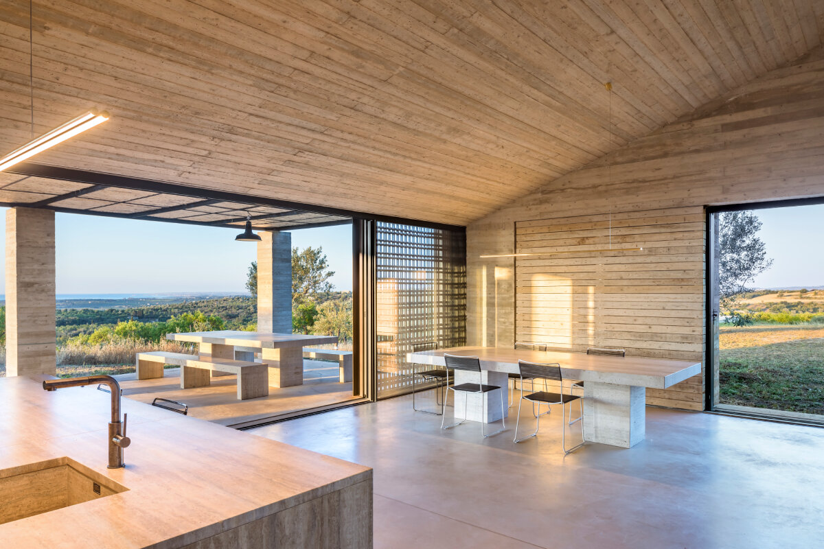mineral textures & bioclimatic design shape gaëtan le penhuel and associates' house in sicily