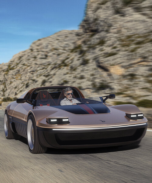 bertone runabout car revives pop-up headlights from the concept design of the 1969 model