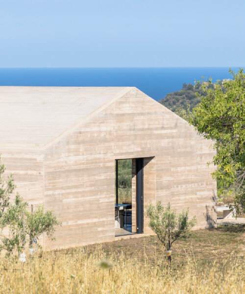 mineral textures & bioclimatic design shape gaëtan le penhuel and associates' house in sicily