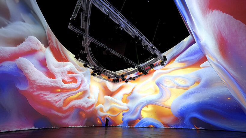 refik anadol turns frank gehry's forms into AI-generated landscapes at guggenheim bilbao