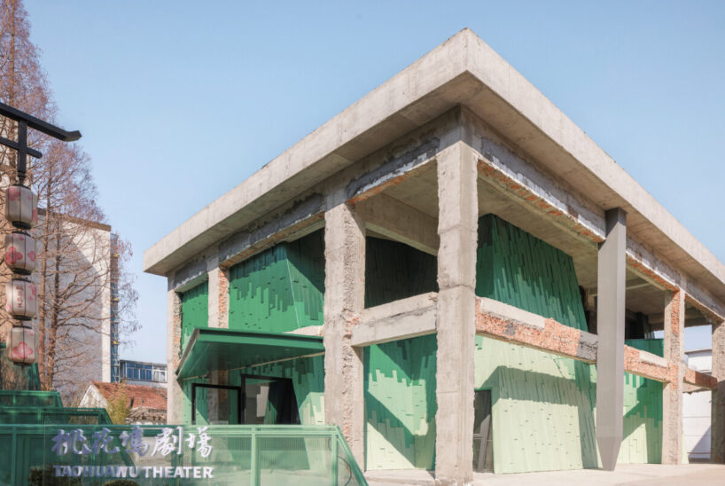 Verdant Ridges wutopia lab's layered green facade transforms factory into theater