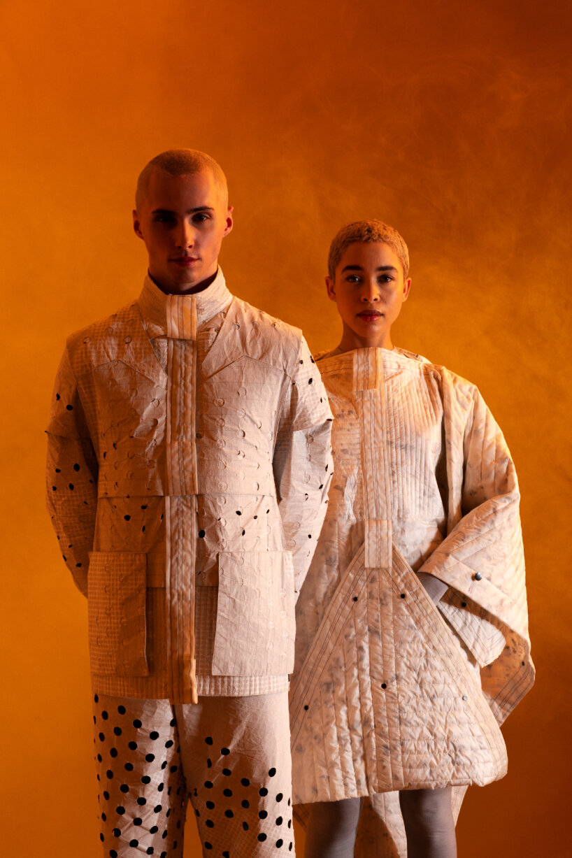 the jacket (left) has discreet holes around it for ventilation